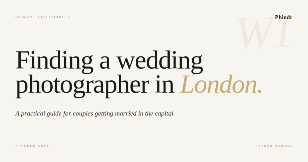 Find a wedding photographer in London