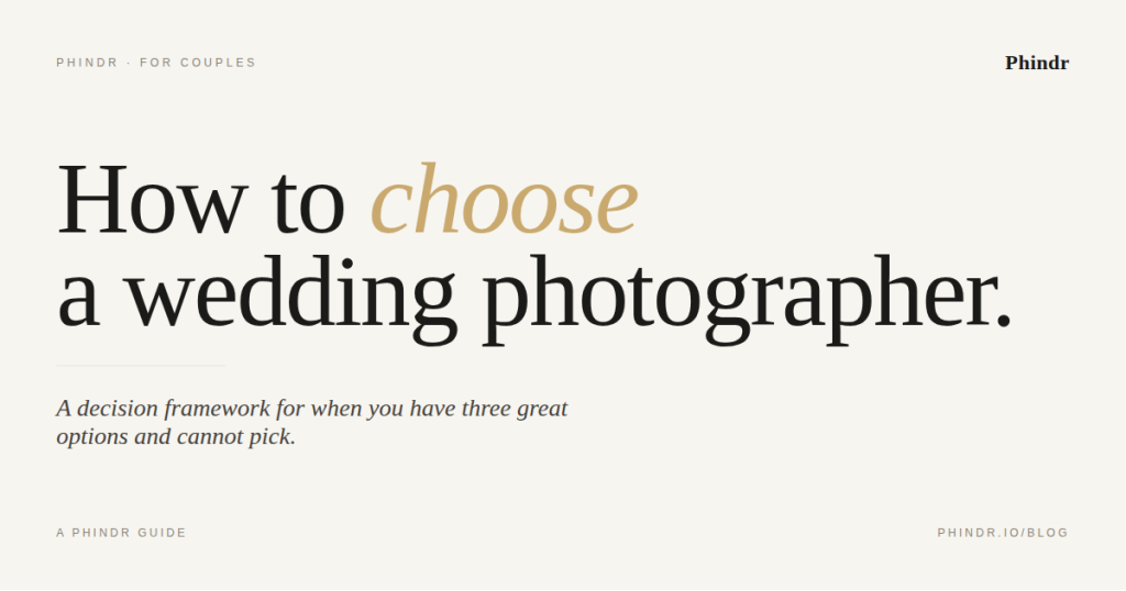 How to choose a wedding photographer