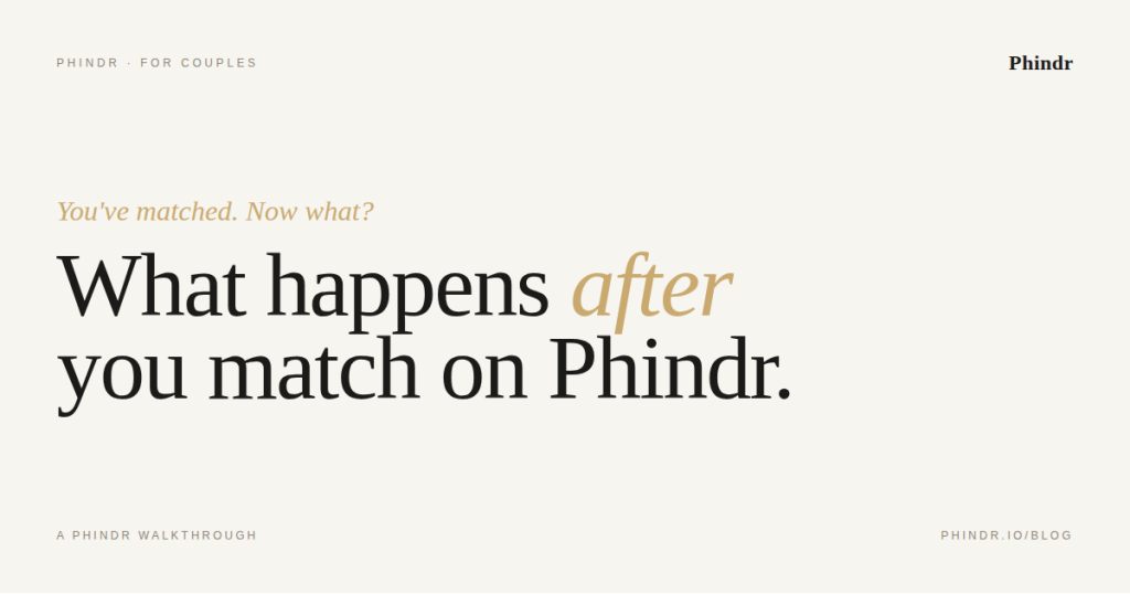 What happens after matching on Phindr